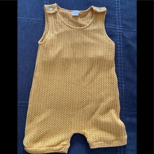 Waffle texture, mustard yellow, slim fit romper